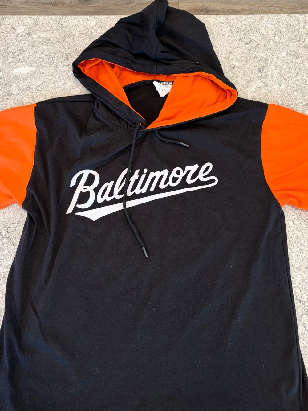 Baltimore Orioles Adley Rutschman SGA Black & Orange Short Sleeve Hoodie-Medium